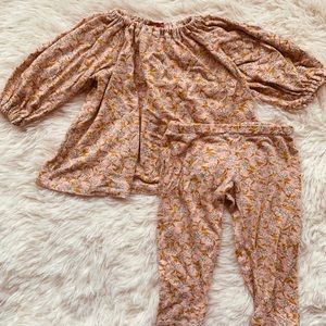 Milk Barn 100% bamboo “Rose Floral” set